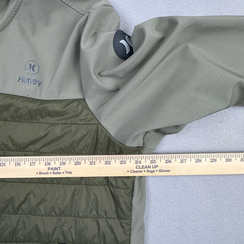 Hurley Softshell Fleece Lined Hooded Jacket Mens XL Olive Green Full Zip